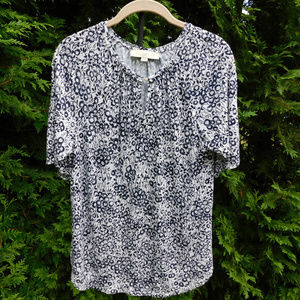 Loft Soft Stretchy Knit Raglan-Sleeve Keyhole Top